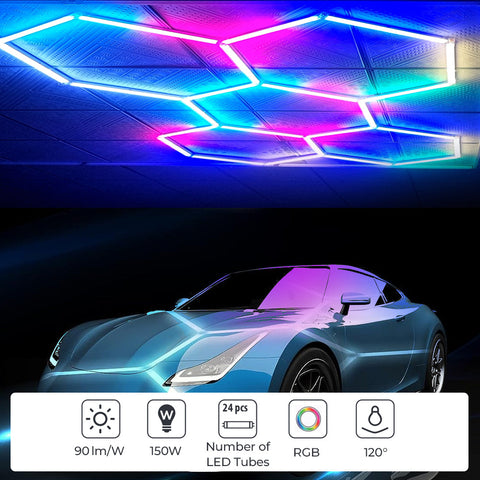 Ener-J 150W Hexagon RGB LED Showroom Light Kit RGB