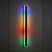 100cm Modern RGB LED Outdoor Wall Light - 24W IP65 Waterproof Acrylic Sconce, Black