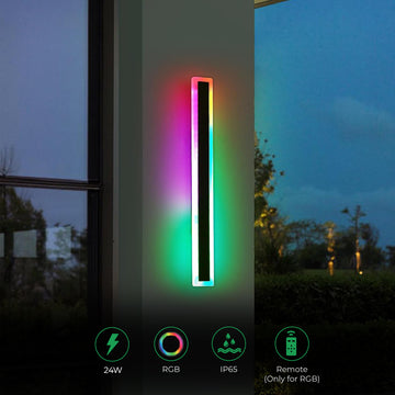 Ener-J Outdoor Acrylic Wall Lights 120cm 24W Waterproof IP65 RGB Multi Colour