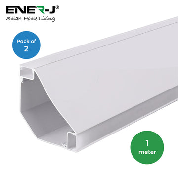 Gypsum LED Cove Light 45 Degree Corner Aluminum Profile, 1 Meter (Pack of 2)