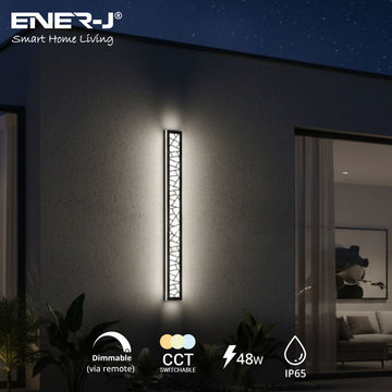 Ener-J 100cm Geometric Outdoor LED Wall Light – 48W CCT Tunable & Dimmable – IP65