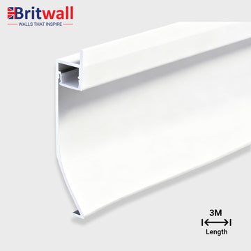 Aluminium skirting profile with, Thickness 1.1mm, Length 2 Meters ‚Rounded Edge and 71.3 mm height