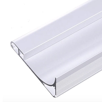 Heavy–duty aluminium skirting profile with a curved vertical rise, Thickness 1.2mm, Length 2 Meters‚ 60 mm height