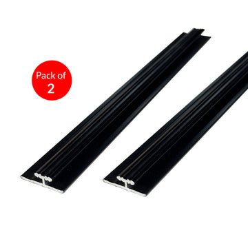 Invisible line Aluminium Trims for 8mm Charcoal boards, Black (Pack of 2)