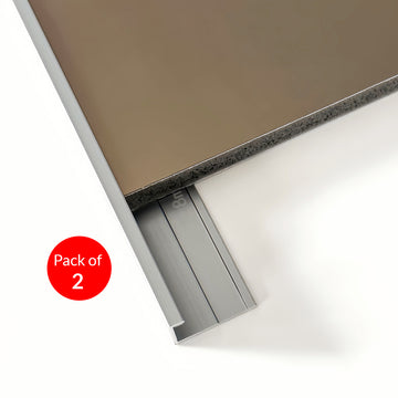 Closing Edge Line End Aluminium Trims for 8mm Charcoal boards, Silver (Pack of 2)