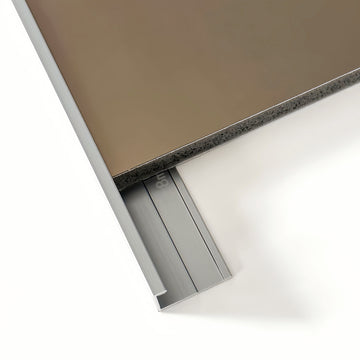 Closing Edge Line End Aluminium Trims for 8mm Charcoal boards, Silver (Pack of 2)