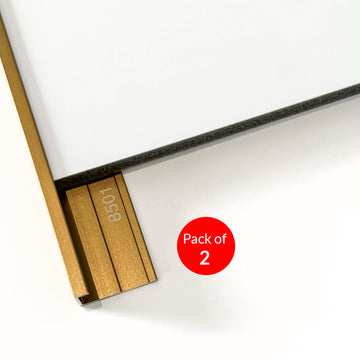 Closing Edge Line End Aluminium Trims for 8mm Charcoal boards, Gold (Pack of 2)