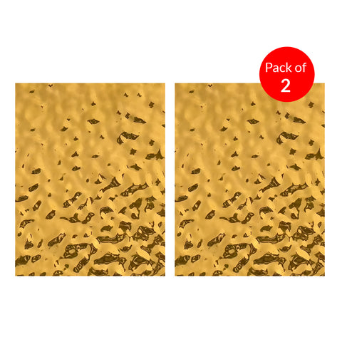 Wave-Pattern Metallic Finish WPC Boards (2.44m x 1.22m x 5mm) for Modern Interiors, Gold Pack of 3