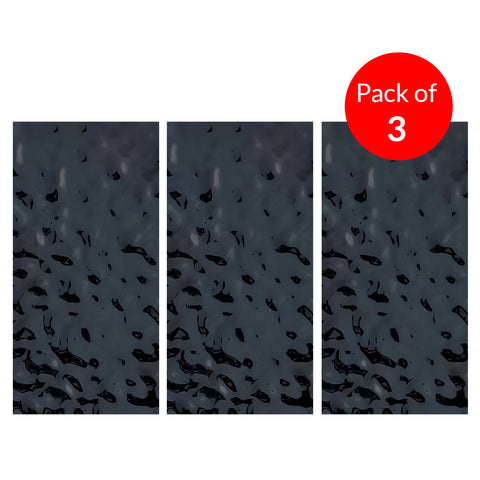 Wave-Pattern Metallic Finish WPC Boards (2.44m x 1.22m x 5mm) for Modern Interiors, Black Pack of 3