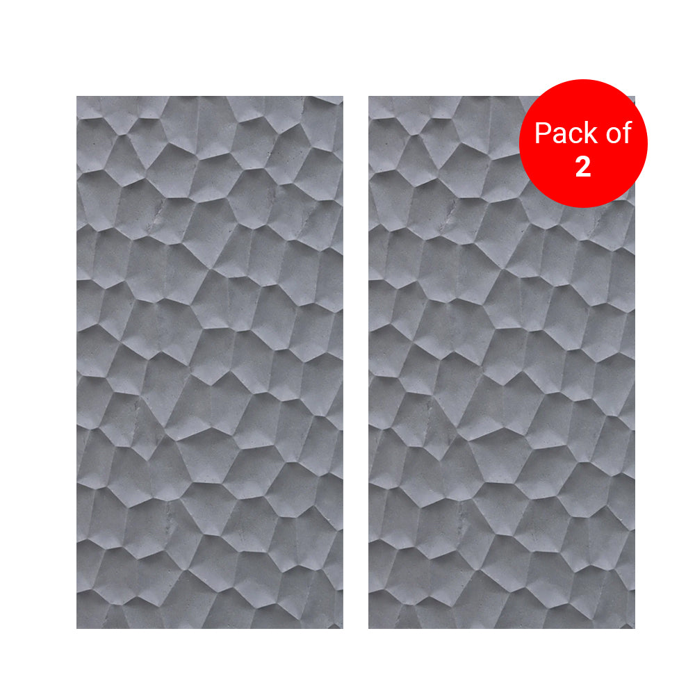 Hard PU Wall Panel –Organic Pebble Texture – Space Black Size: 1200 x 600 x 25 mm Pack of 2