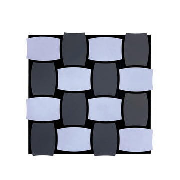 Modern 3D Checkerboard Acoustic Wall Panel - Black & Grey | PET + MDF | 610 x 610 mm - Pack of 4