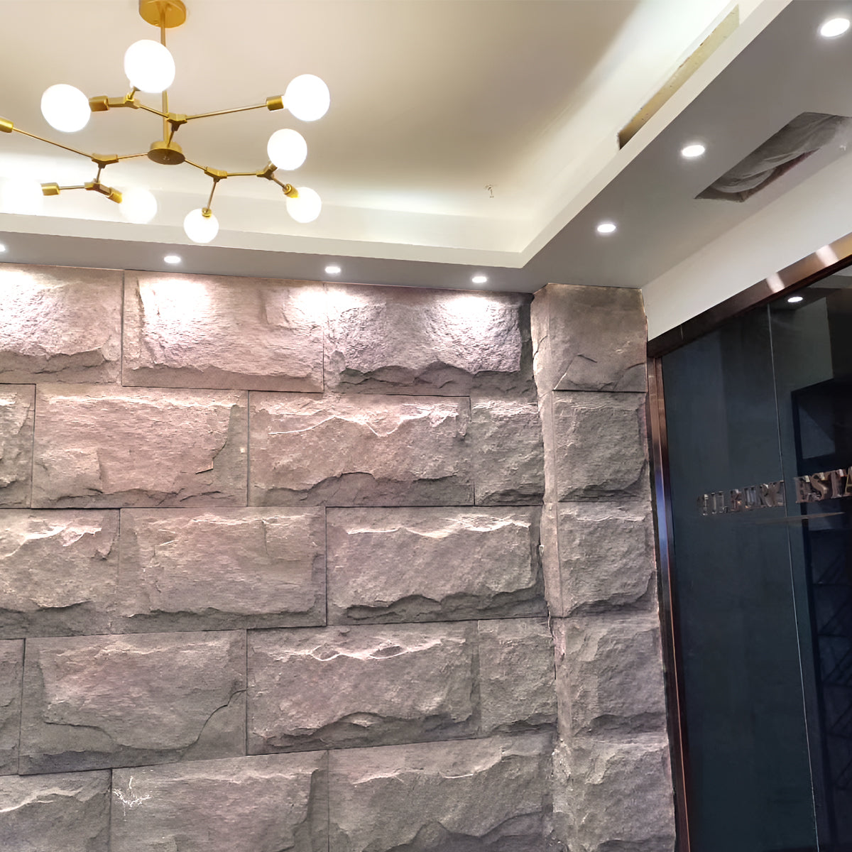 Gray Slate Rock Hard PU Wall Panel – 1200 x 600 mm, 30mm Thickness | Premium 3D Slate Effect | Lightweight & Easy Installation | Indoor & Outdoor Use - Pack of 2