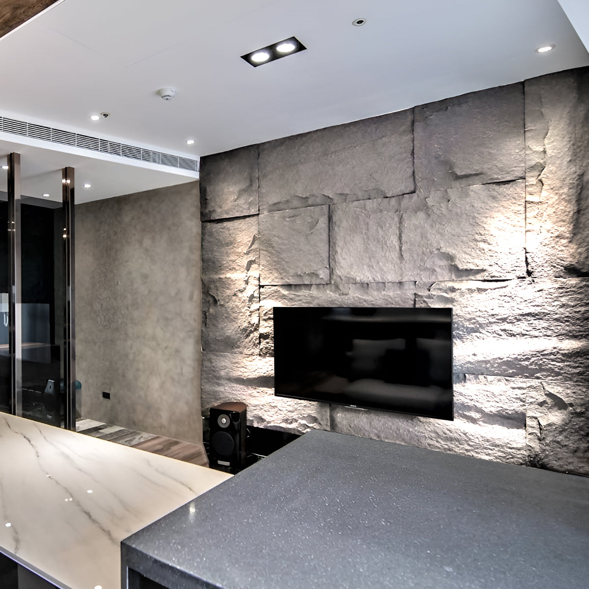 Gray Slate Rock Hard PU Wall Panel – 1200 x 600 mm, 30mm Thickness | Premium 3D Slate Effect | Lightweight & Easy Installation | Indoor & Outdoor Use - Pack of 2
