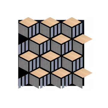 HexaCube Acoustic Wall Panel - PET + MDF | 685 x 740 x 17 mm | Soundproofing with Modern 3D Design - Pack of 4