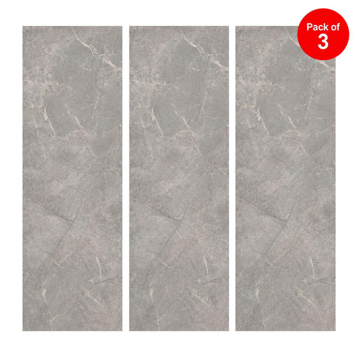Britwall SPC wall panels in Argenta Grey Stone matt finish, 2400x600x4mm, pack of 3
