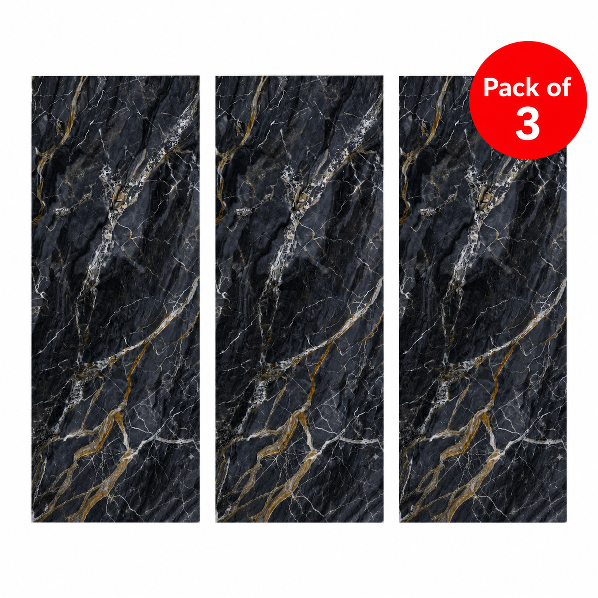 Britwall SPC waterproof Calacatta Oro Luxe gloss wall panels with gold veining, 2400x1200x4mm, pack of 3