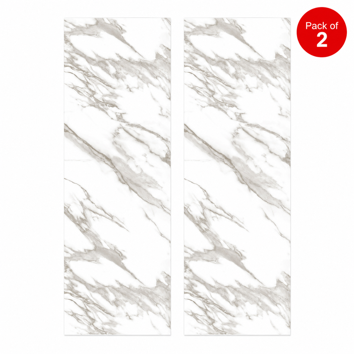 Britwall white SPC wall panels with grey marble-effect veining, 2400x600x4mm, pack of 2