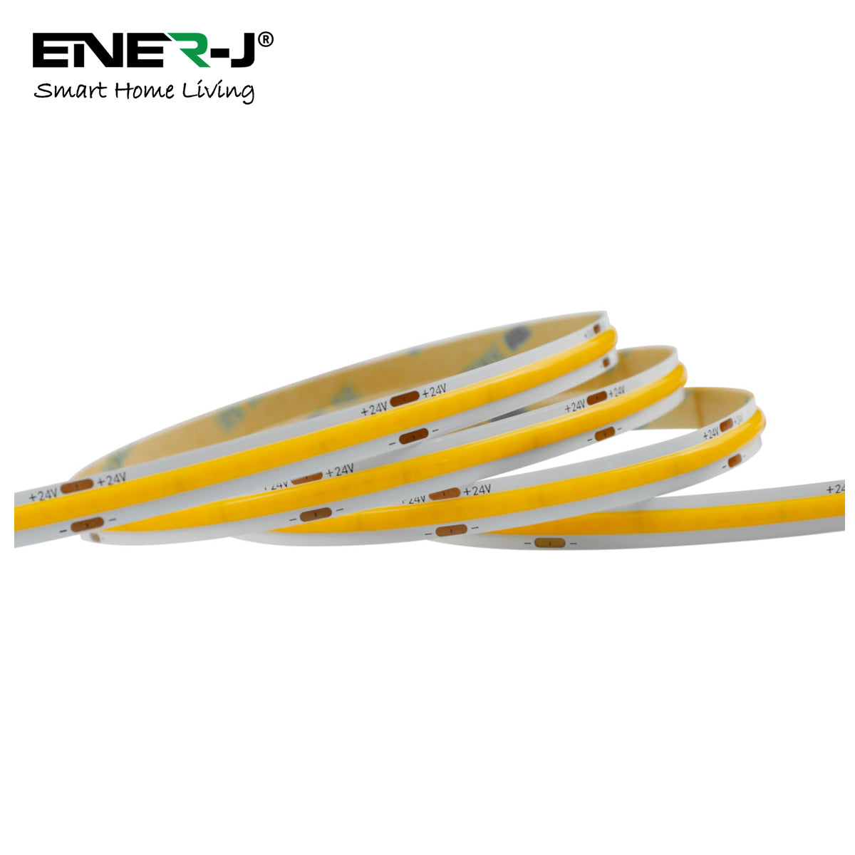 Ener-J COB LED Strip Light Kit 5m 24V 480 LEDs Per Metre 6500K Cool White Dimmable UK Plug