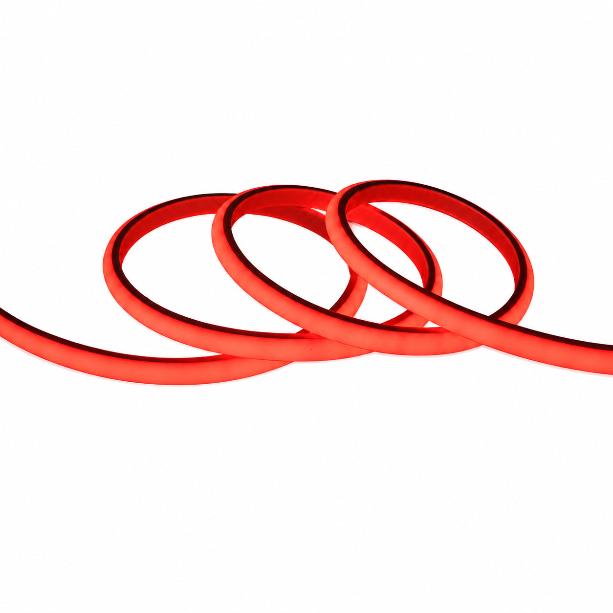 10M FCOB Neon Rope Light Kit, 10W/M, 800Lm/M, Red with 1 power cord, 5 Holders and 2 end caps