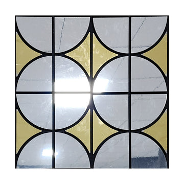Decorative Acoustic Wall Panel – Modern Grid Glass Design | PET + MDF | 610 x 610 x 17 mm-Pack of 4