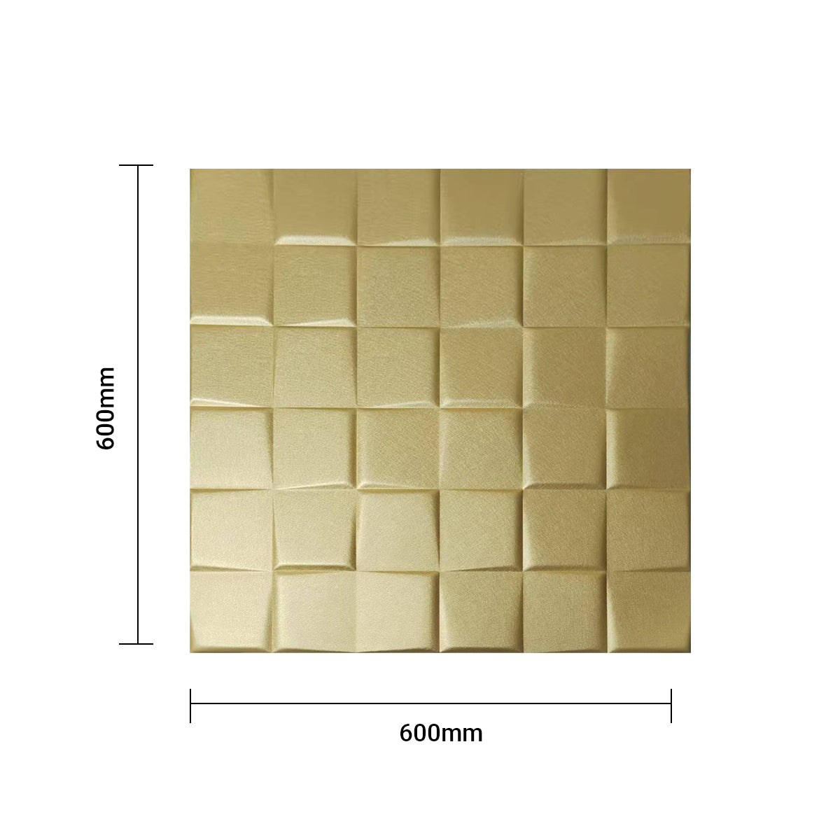 Pack of 4, Elegant 3D PU Leather Wall Panels – Square Pattern | 600 x 600 mm | 10mm Thickness | Luxurious & Soundproof