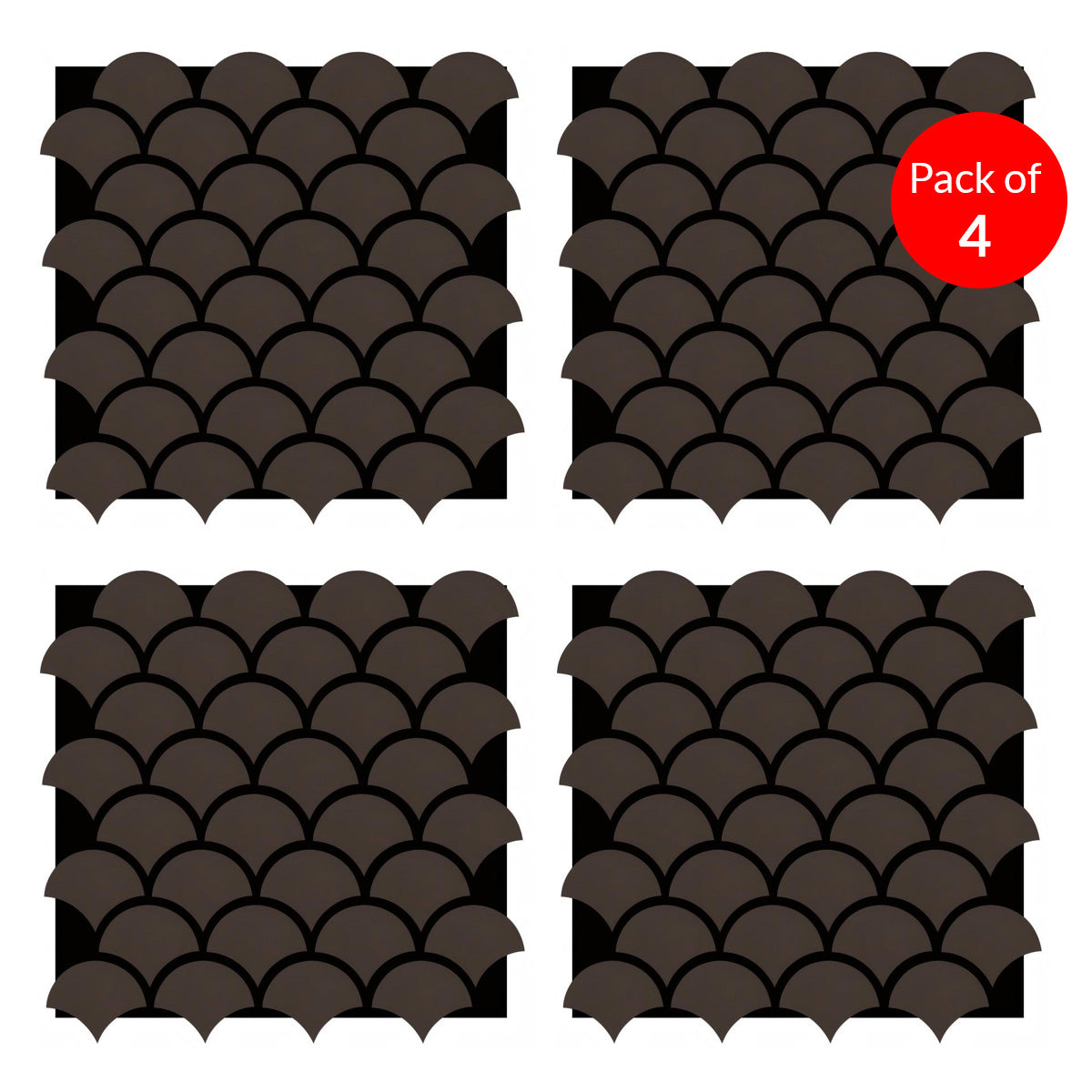Modern Fish Scale Pattern Acoustic Wall Panel - Soundproof PET + MDF | 640 x 665 x 17mm -Pack of 4