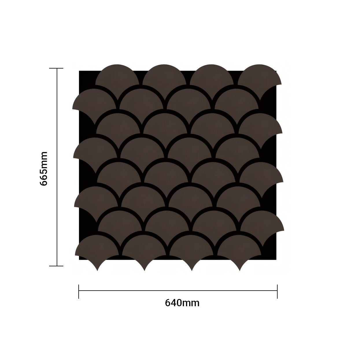 Modern Fish Scale Pattern Acoustic Wall Panel - Soundproof PET + MDF | 640 x 665 x 17mm -Pack of 4