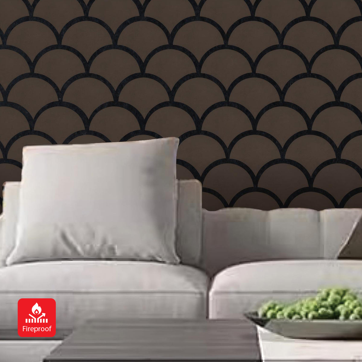 Modern Fish Scale Pattern Acoustic Wall Panel - Soundproof PET + MDF | 640 x 665 x 17mm -Pack of 4
