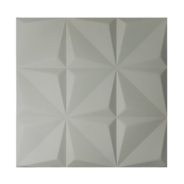 Pack of 4, Artistic 3D Geometric Relief PU Leather Wall Panels – Cream | 600 x 600 mm | 20mm Thickness | Elegant & Soundproof