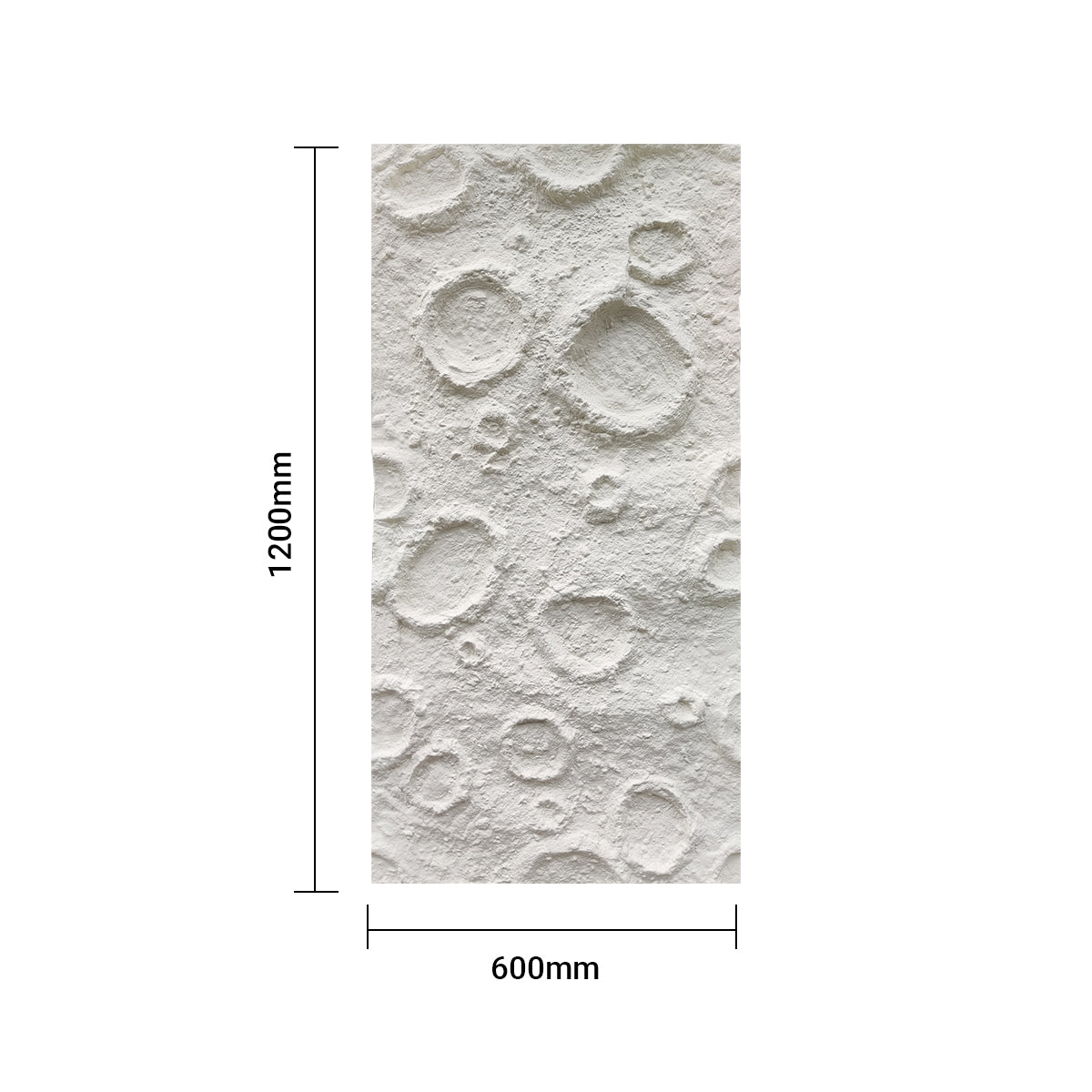 Britwall Moon Crater PU Wall Panel – White Textured 3D Finish | 1200 x 600 mm | Lightweight Decorative Panel | Modern Minimalist Wall Design - Pack of 2