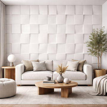 Hard PU Wall Panel – 3D Cubic Tiles – Jade White Size: 1070 x 460 x 25 mm Pack of 2