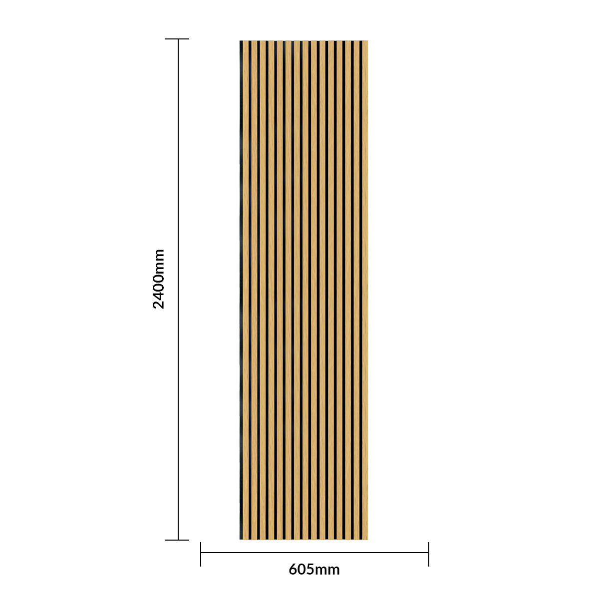 Linear Acoustic Wall Panel - PET + MDF | 605 x 2400 x 17 mm | Perfect for TV Media Walls - Pack of 2