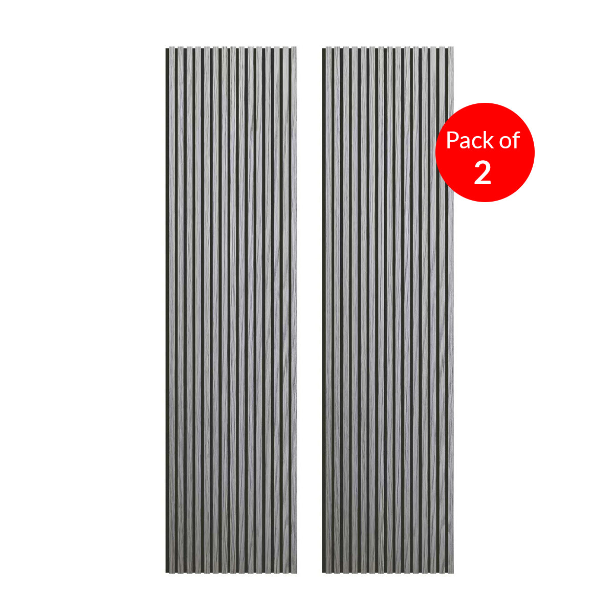 Linear Acoustic Wall Panel -  PET + MDF, Light Gray Wood Grain Size: 2400*600*21mm Pack of 2