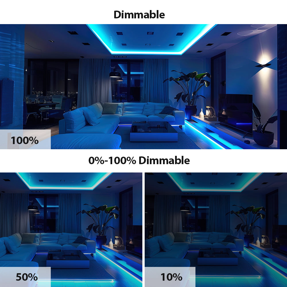Ener-J COB LED Strip Light 5m Blue 24V 320 LED Per Metre RF Dimmer Power Supply