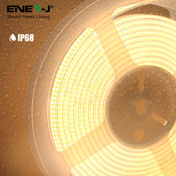 24V COB LED Strip Lights 30 Meters Reel with 480 LEDs/M, 12W/M, 1200lm/M, CRI 90-92, 4000K, IP68