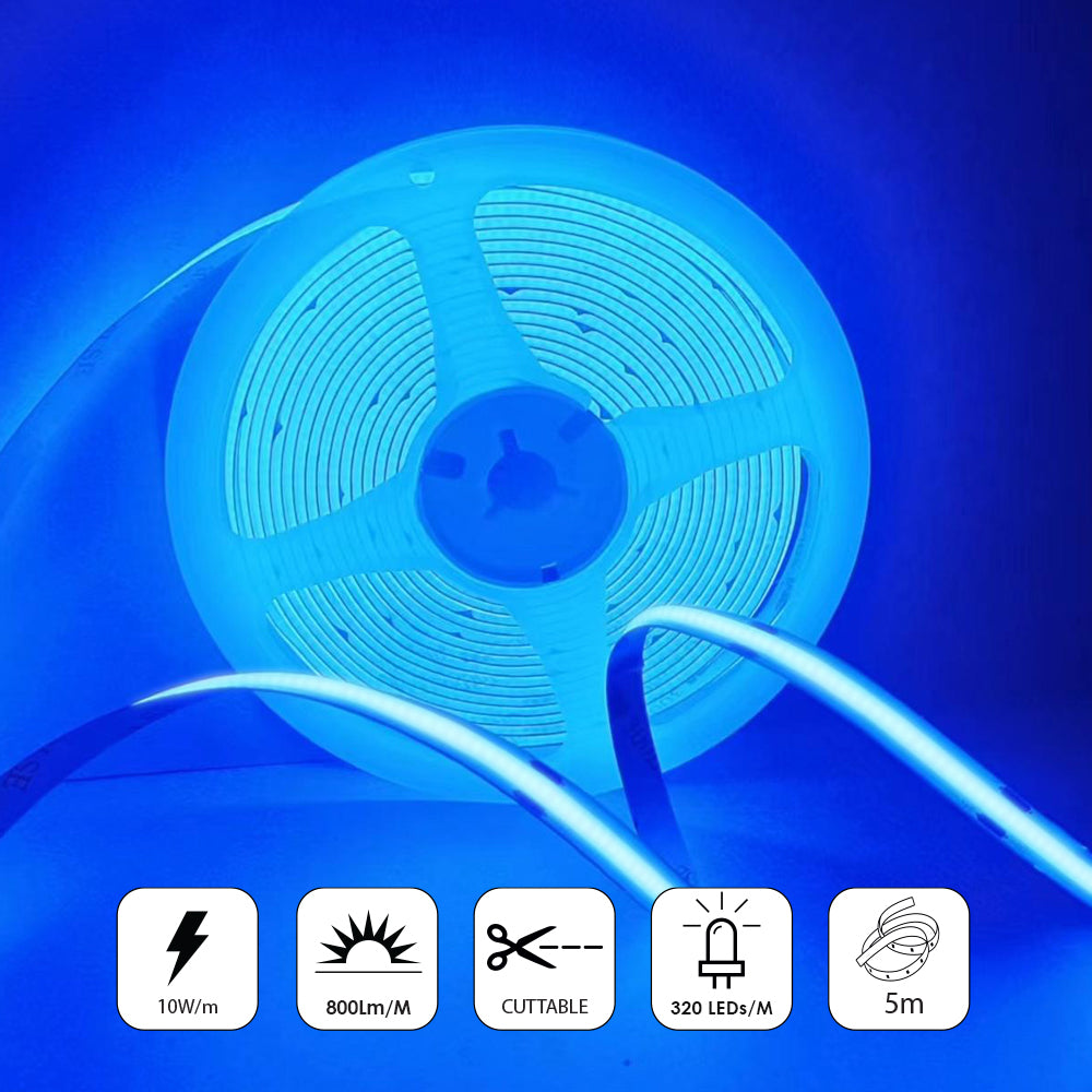 Ener-J COB LED Strip Light 5m Blue 24V 320 LED Per Metre RF Dimmer Power Supply