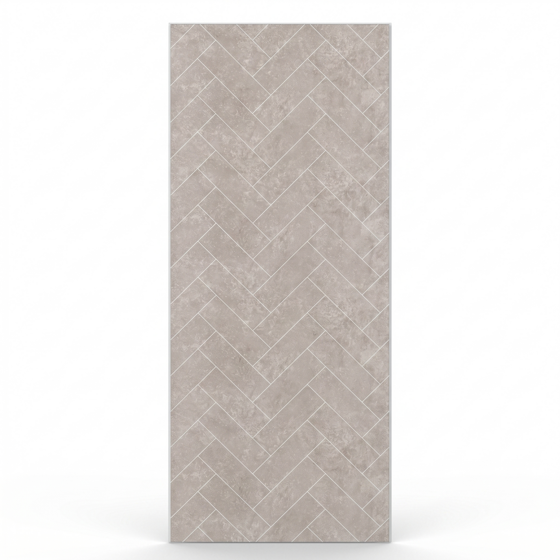 light beige herringbone patterned pvc wall panel on a white background 